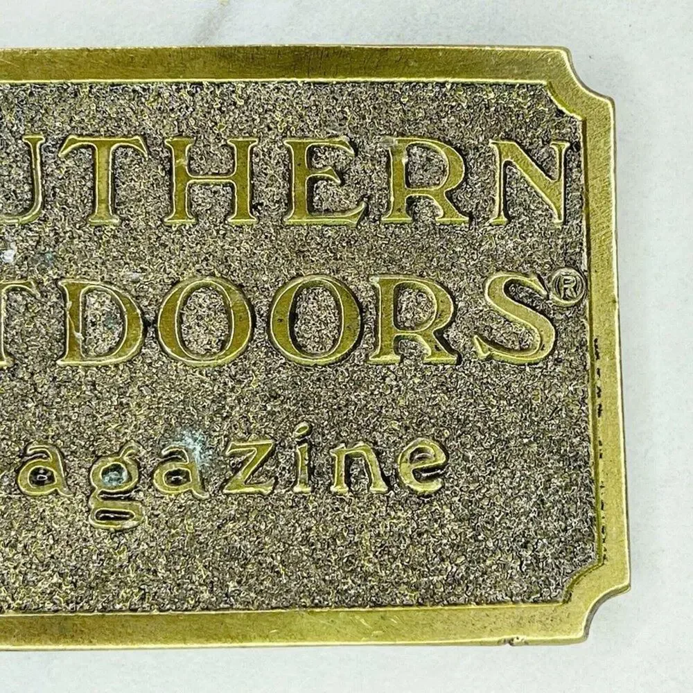 Vintage 1982 Great American Buckle Co Southern Outdoors Magazine Belt Buckle ✨